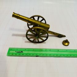 Vintage Toy Model Brass Cannon Barrel 5" Long Total 8” Long