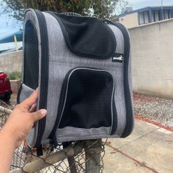 pet backpack.