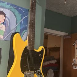 Graffiti Yellow Sonic Squire Guitar By Fender  