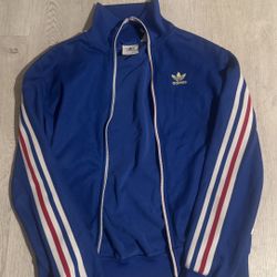 Blue and Red Adidas Zip up Jacket