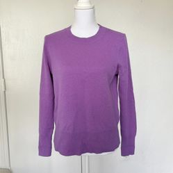J.CREW Women’s Classic Fit 100% Cashmere Lavander Lilac Crew Neck Top Size Small