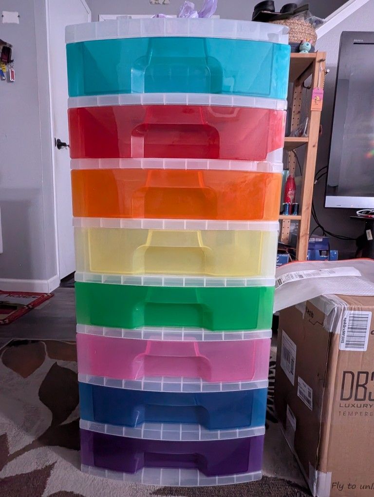 Michael's Rainbow 8 Tier Plastic Drawers
