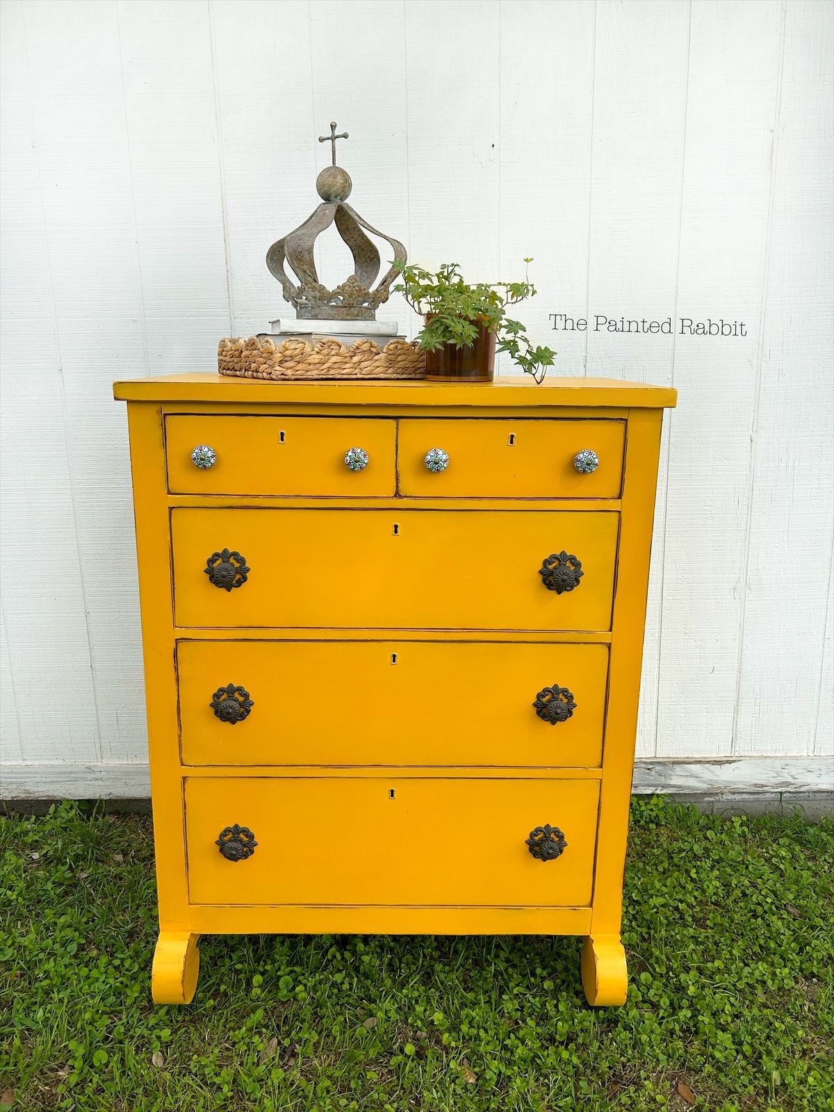 Antique Mustard Dresser