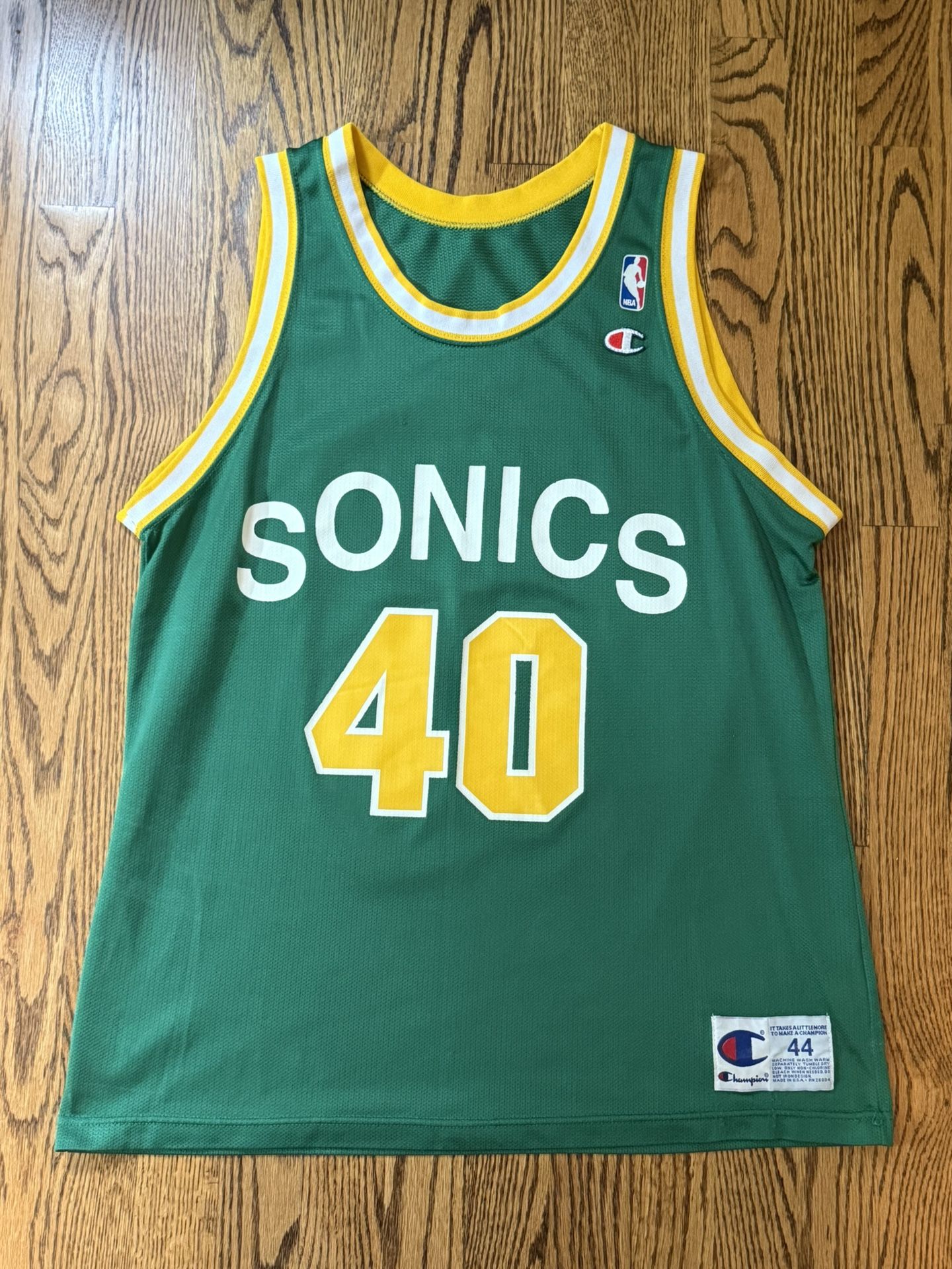 Seattle Sonics Shawn Kemp Champion Jersey Men’s Size 44