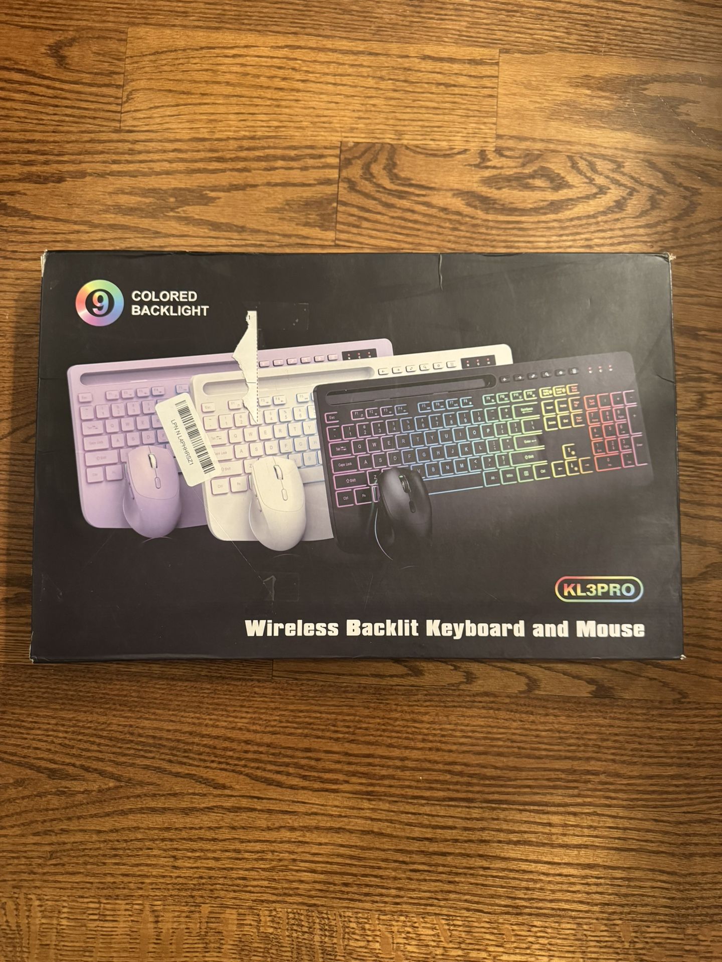 Wireless Keyboard and Mouse Combo, 9 Backlit Effects, Wrist Rest, Phone Holde