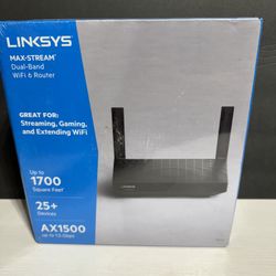 Linksys Mesh Wifi 6 Router, Dual-Band, 1,700 Sq. ft Coverage, 25+ Devices, Supports Guest WiFi, Pare