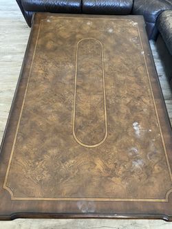 Wooden coffee table with side piece