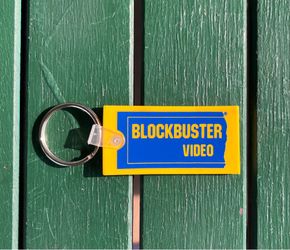 Brand new 1990s vintage Blockbuster Video keychain key ring