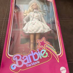 New Barbie the movie doll Margot Robbie as collectible doll.   Some wear to box
