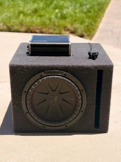 Kicker CompR Subwoofer with Kicker CXA400.1 Amp and Bass Remote