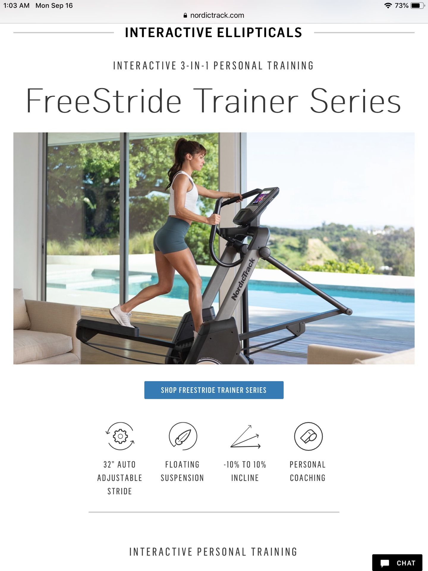 Nordic track FS7I Freestride trainer