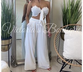 White 2 Piece Set For Women Size Large