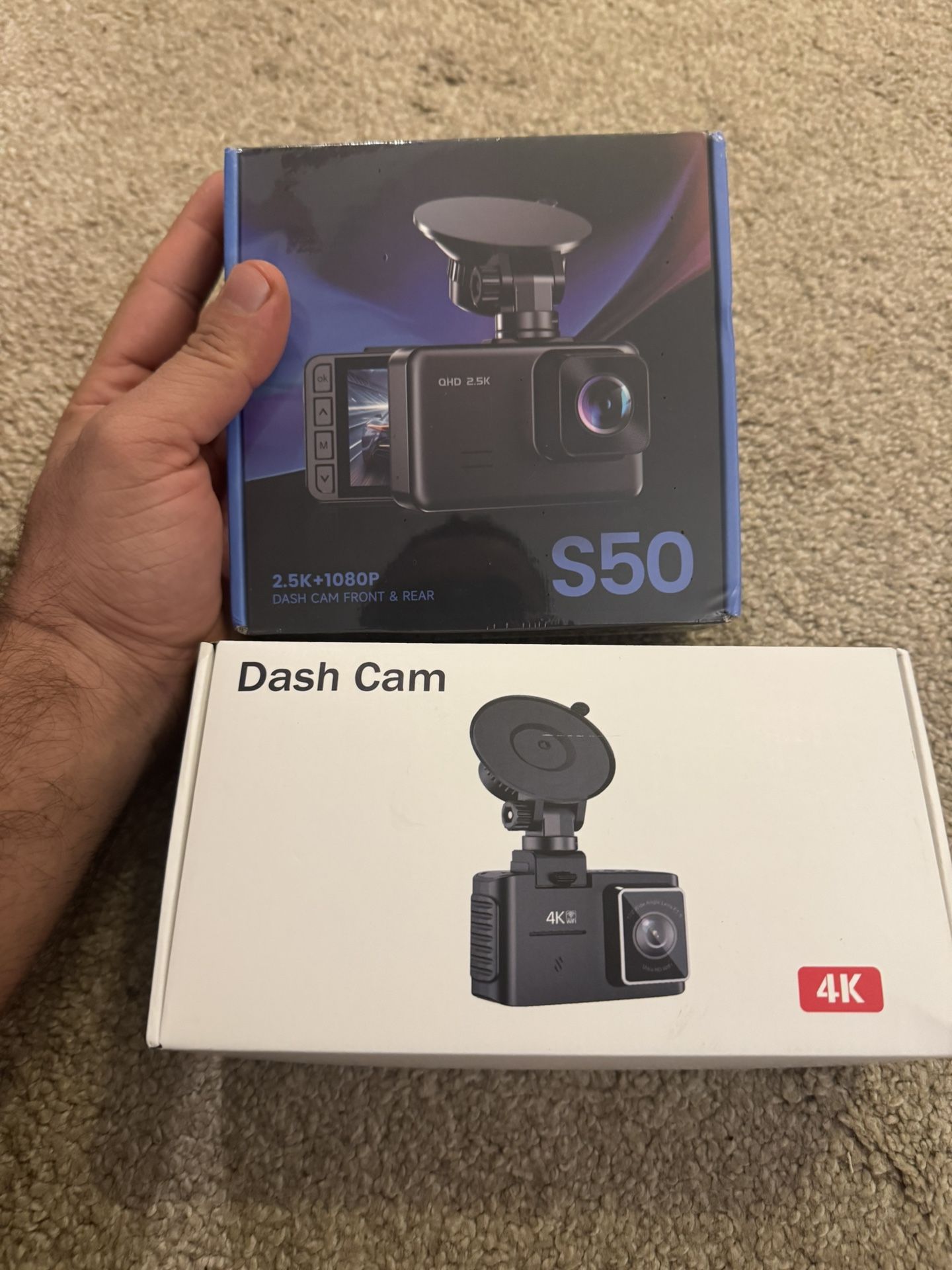 Dash Cam Front and Rear: 4K Dual Channel Dash Cam - 5GHz WiFi, Dash Camera for Cars with 64GB Card, 2.0" IPS Screen, App Control, G-Sensor, Loop Recor