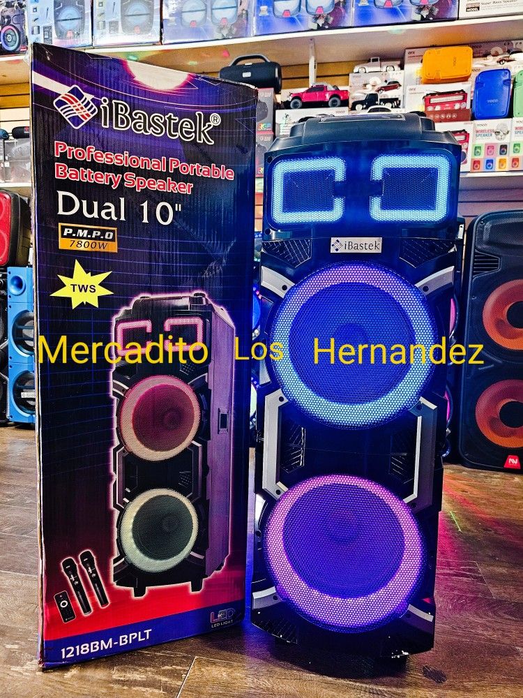 7800w -❗️XTREME BASS ❗️ Bluetooth Speaker-10" Woofers - 2 Wireless Mics 🎤 🎶LOUD MUSIC - 2025 - READY FOR BIG EVENTS/ PARTIES🥳