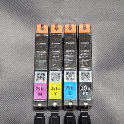 New Made In Japan Canon-CLI -251 4 Pack Genuine Ink Cartridges Made In Japan. 
