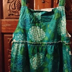 Overalls Long Green Dress Women's Large 