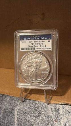 2021 Silver Eagle Type 2 PCGS MS70 First Production