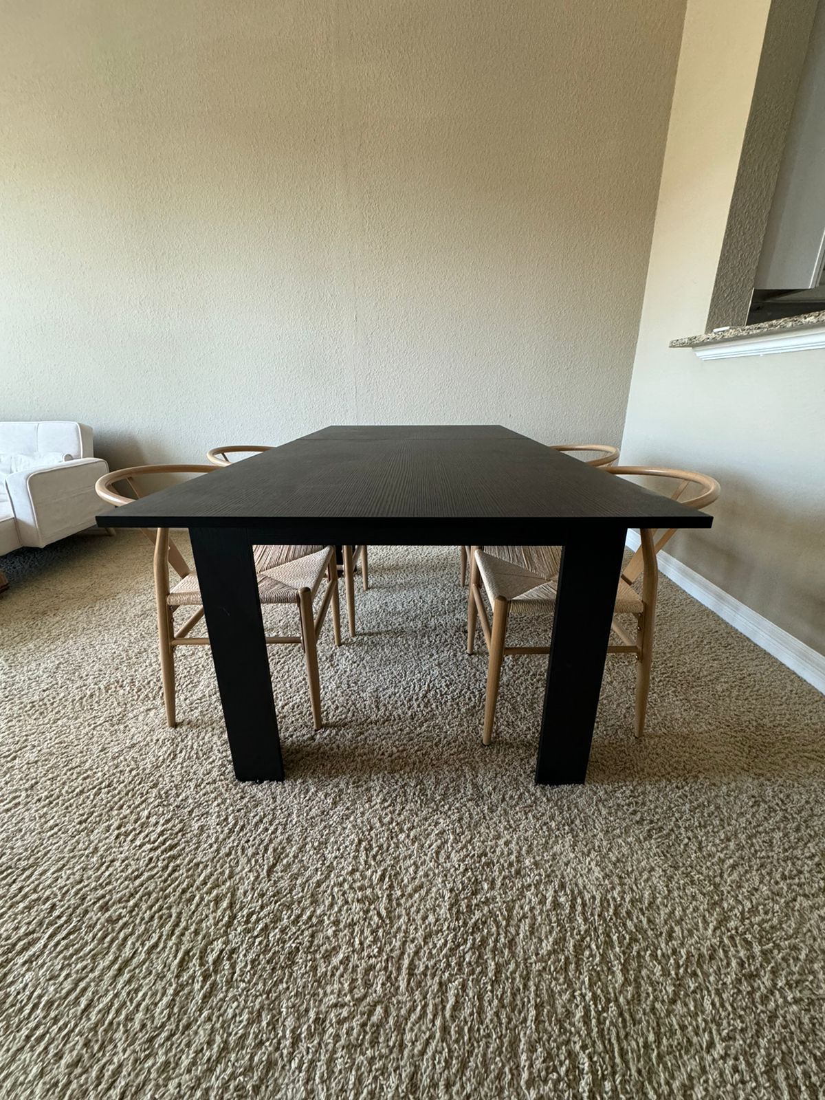 Extendable Black Wood Table 