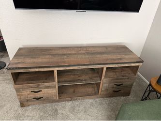 Rustic Wood TV Stand with Drawers