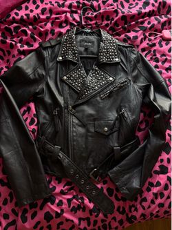 Miss me black leather jacket