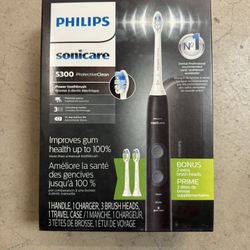 Philips Sonicare ProtectiveClean 5300 Rechargeable Electric Toothbrush, with Pressure Sensor, 3 Cleaning Modes, SmarTimer and QuadPacer, with 2 Bonus 