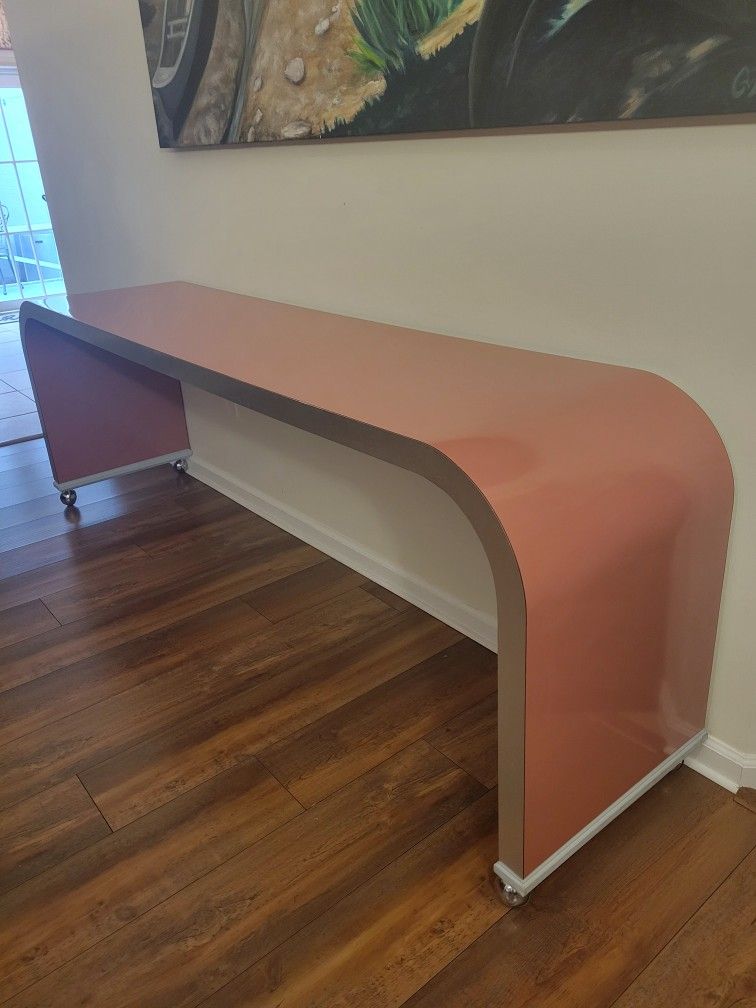 Vintage 1980's Waterfall Shape Console Table 