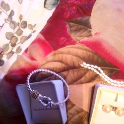 Western Bracelet  and Belt Silver Bling ,  Pearls, Solitaire , Anklet