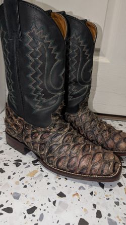 Men's pirarucu fish cowboy boots 11D