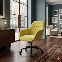 Brand New Office Chair Computer Chair Yellow Velvet Chair Vanity Chair