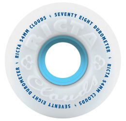 Ricta Clouds 54mm 78a Duro White Blue Core Skate Wheels 