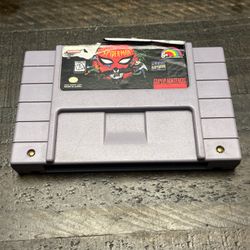 Spider-Man Marvel Super Nintendo SNES Game Cartridge Only Tested Damaged Label