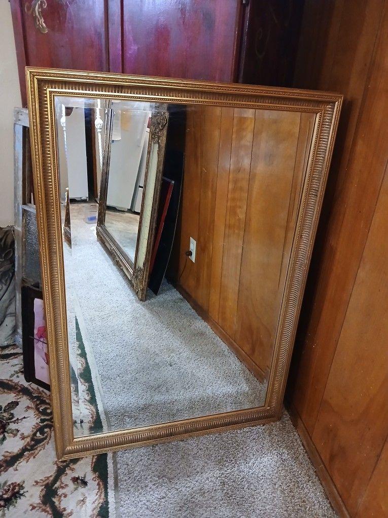 LaBarge Gilt Beveled Large Mirror