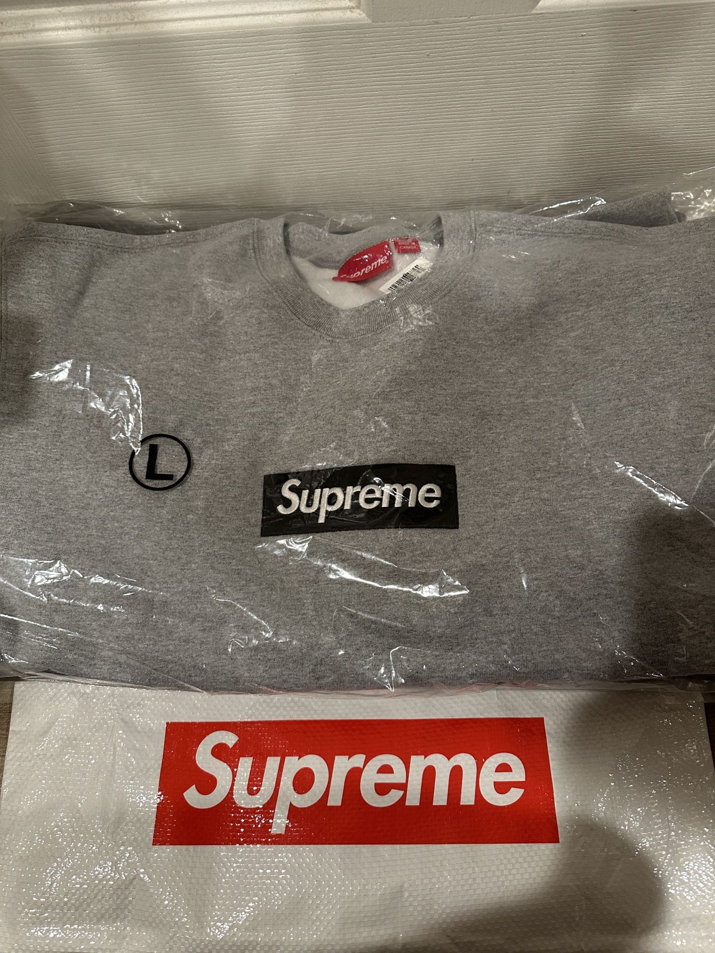 Supreme Box Logo Crewneck Grey Size Large