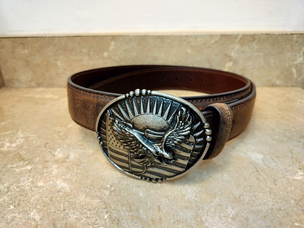 Cody James Men's Patriotic Eagle Leather Belt, Size 38, NEW