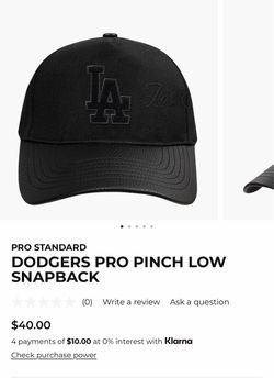 New PRO STANDARD DODGERS PRO PINCH LOW SNAPBACK