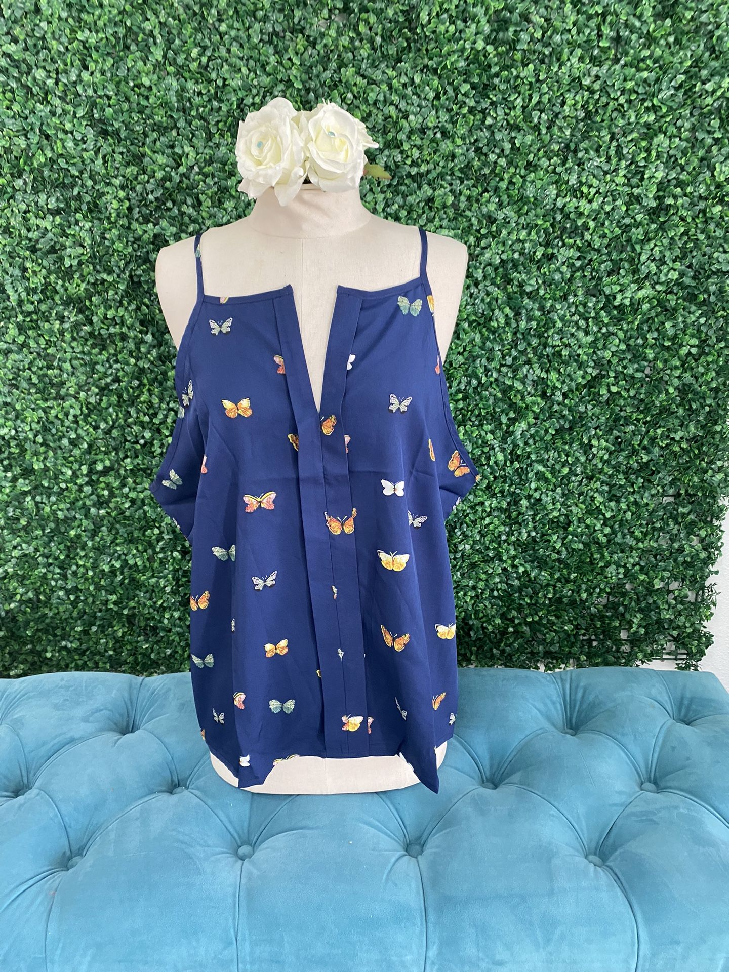 Blue Butterfly Halter XXL