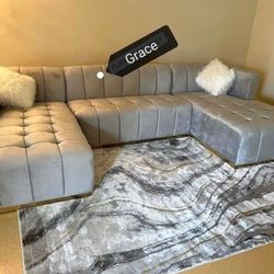 Siesta Grey Double Chaise Sectional ❤️ SPECIAL !! SAME DAY DELIVERY ! ❤️ only $1 down $2099