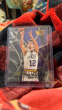 John Stockton Fleer Metal Metallized Basketball Card