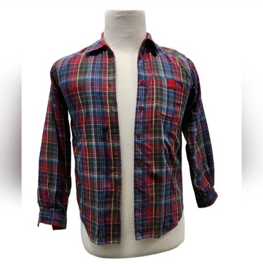Vintage Koret City Blues Petites Size Petite Red Plaid Button Down Shirt