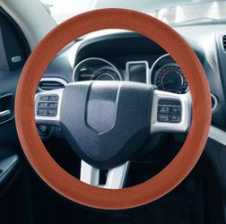 Brown Silicone Steering Wheel Cover 