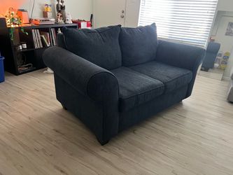 Dark Blue Fabric Sofa