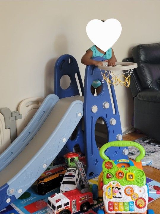 Kids Indoor Swing And Slide Play Set