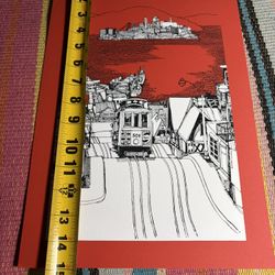 Vintage Hambly Studios San Francisco Print R. Carlson Cable Car Alcatraz