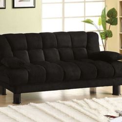 Brand New Black Futon Sofa Storage Sleeper 