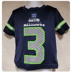 NFL Seattle Seahawks Kids Jersey 2T Wilson #3 100% Polyester Made In Egypt 