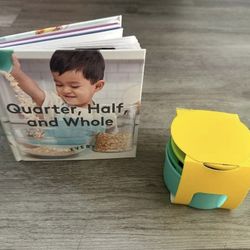 NEW Lovevery Stackable Fraction Cups & 'Quarter, Half, and Whole' Book New, Open Box