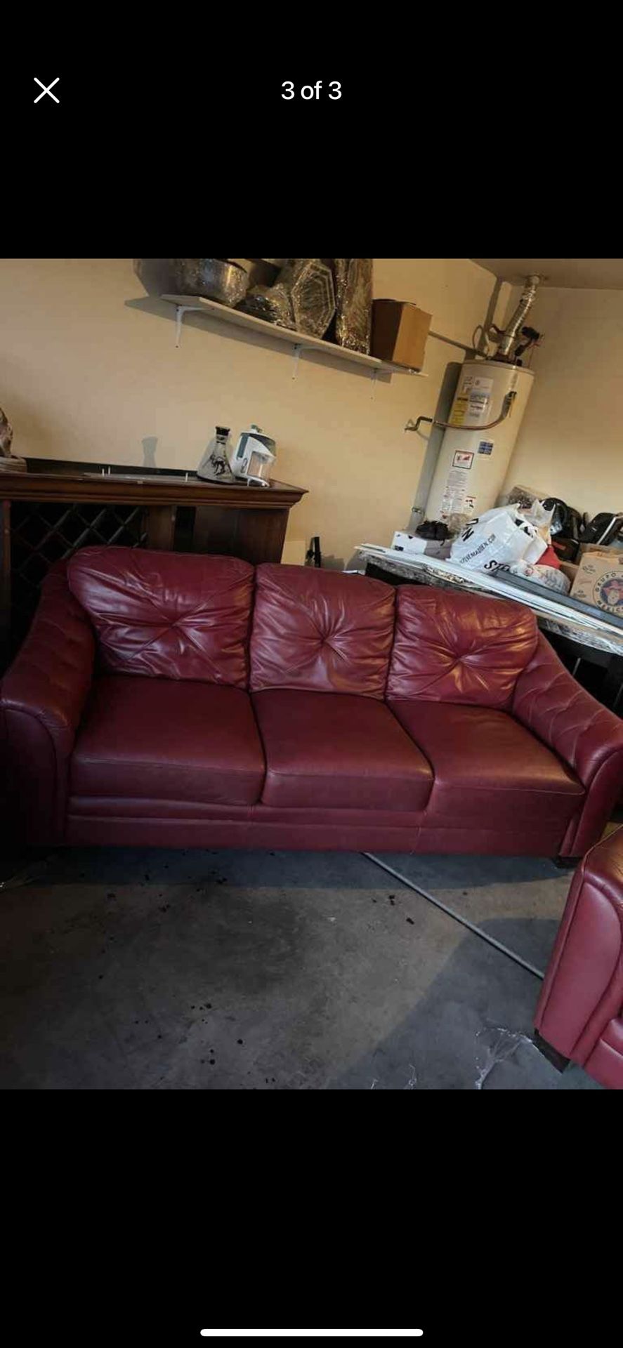 Red Leather Sofa Set Furniture