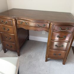 Vintage Leather Top Desk By Sligh 