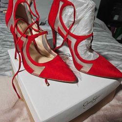 Jessica Simpson Red Suede heels