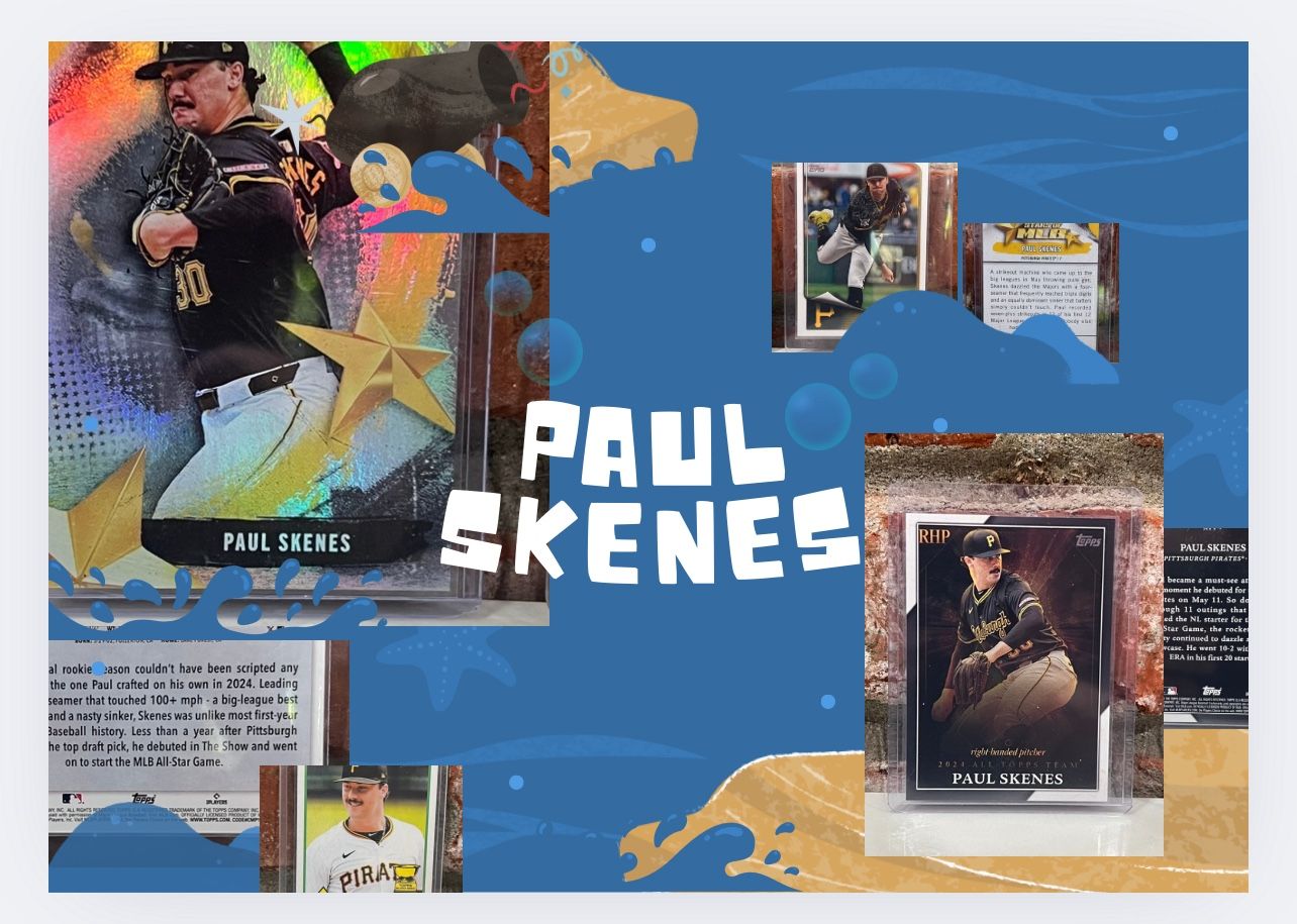 Paul Skenes Rookie Card Lot (4) – 2024 Topps RC + Heritage + Chrome Insert